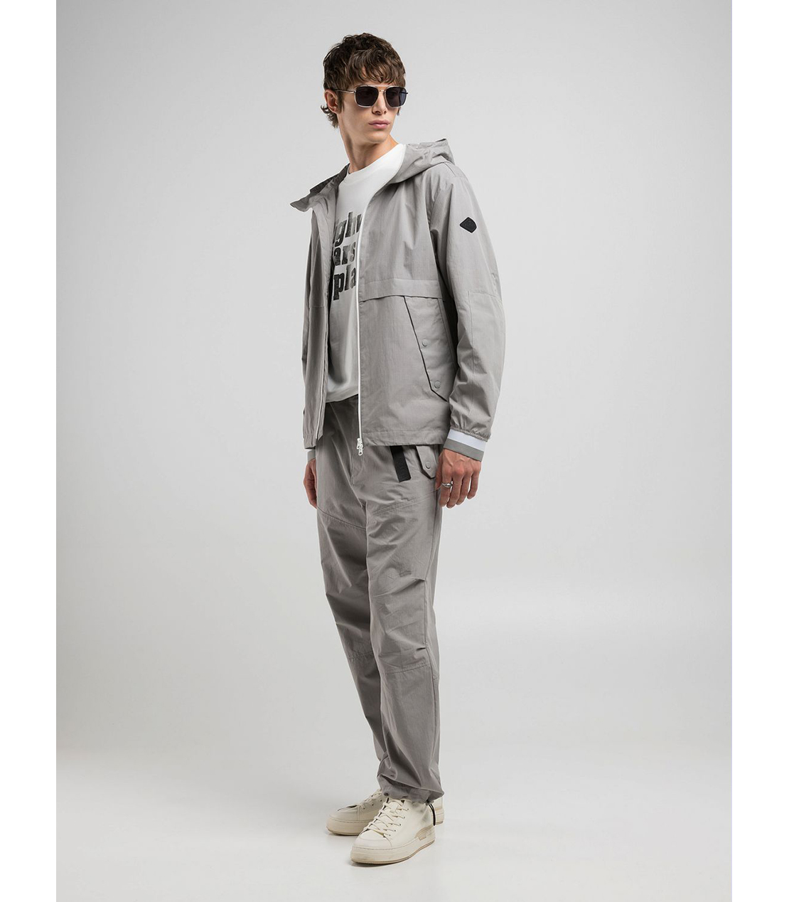 リップストップコットンナイロン フルジップフーディー（セットアップモデル） 詳細画像 グレー 5